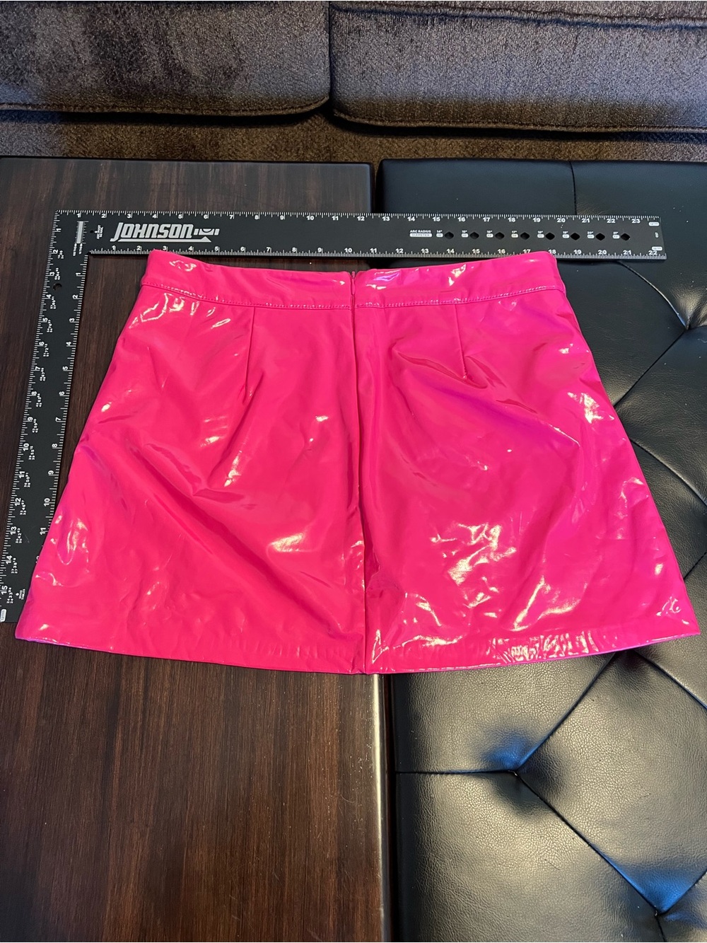 Forever 21 patent leather, hot pink Mini skirt Lg Y2K Barbiecore clubwear - Picture 3 of 5